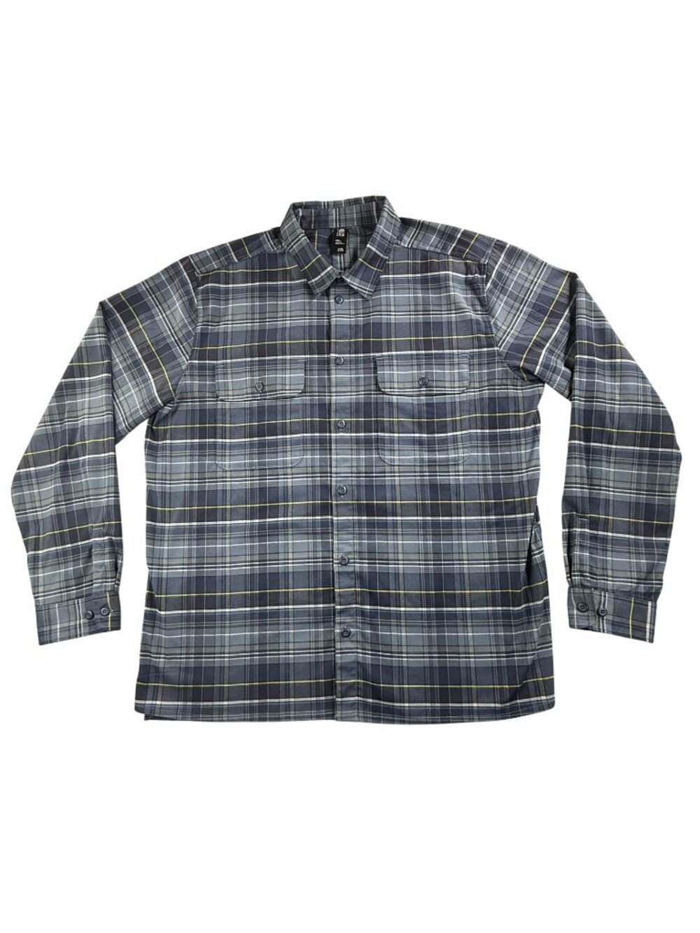 Mountain Hardwear Shirt Mens 2XL Blue Plaid Button Up Long Sleeve Stretch Hiking